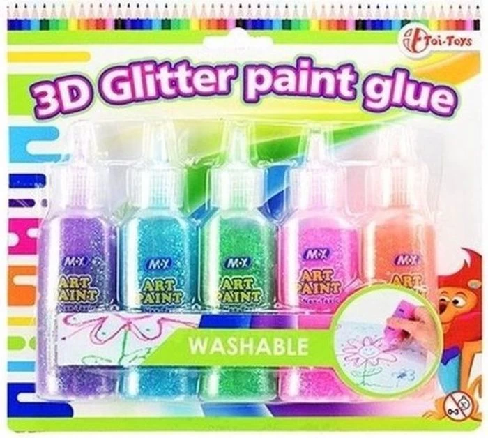 Glitterlijm 5 Kleuren 4 Glitterlijm 5 Kleuren - Afbeelding 2
