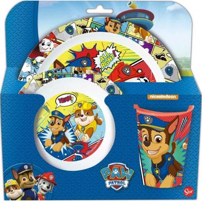 Paw Patrol Lunch/ontbijtset Drie Delig 3 Paw Patrol Lunch/ontbijtset Drie Delig