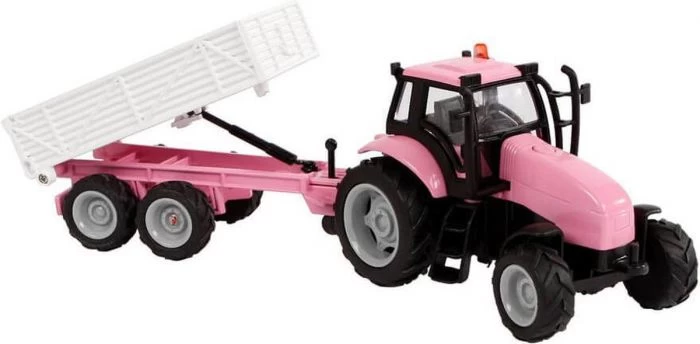 Tractor Met Aanhanger Roze Met Licht En Geluid 3 Tractor Met Aanhanger Roze Met Licht En Geluid