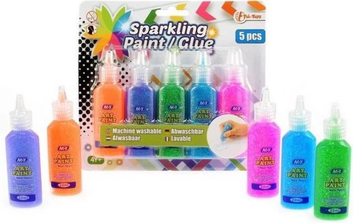 Glitterlijm 5 Kleuren 3 Glitterlijm 5 Kleuren