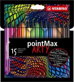Viltstiften Stabilo Arty Pointmax Fineliner: 15 Stuks
