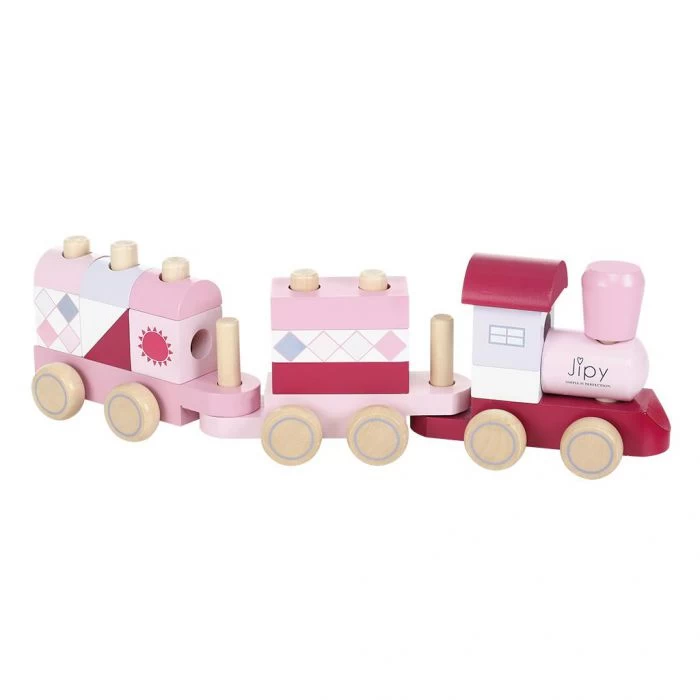 Jipy Blokkentrein Hout Roze 3 Jipy Blokkentrein Hout Roze