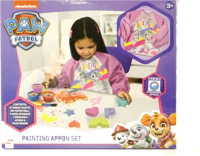 Paw Patrol Vingerverfset Met Schort Roze 3 Paw Patrol Vingerverfset Met Schort Roze