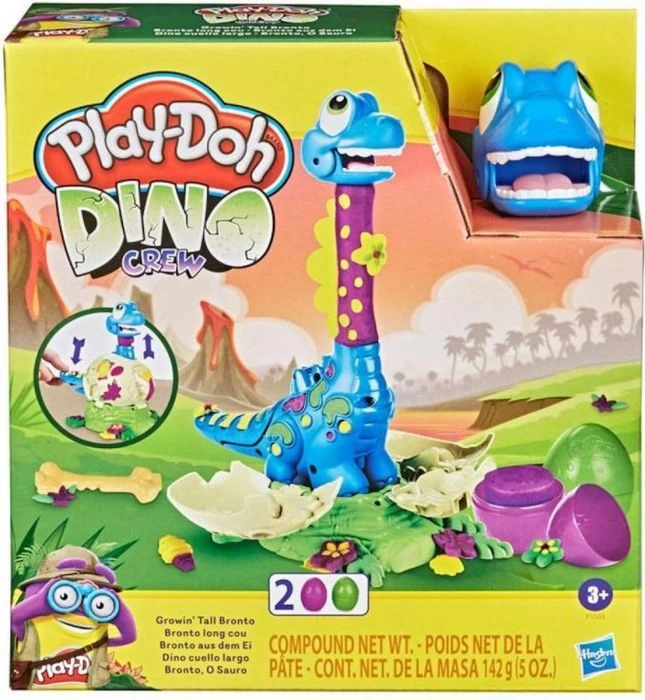 Play-Doh Dino Crew Langnek Bronto Klei Speelset 3 Play-Doh Dino Crew Langnek Bronto Klei Speelset