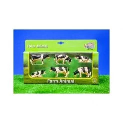 Koeien 1:32 Zwart/Wit 6 Stuks Kids Globe